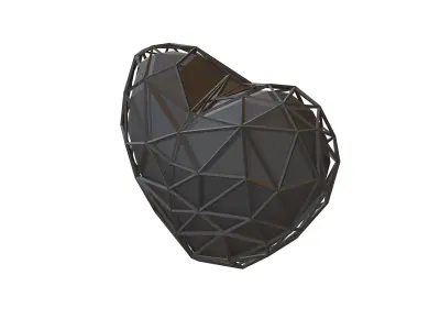 Stylish Heart V4 002 Low-poly 3D model