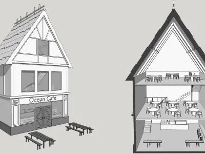 Town street 3D model purchase