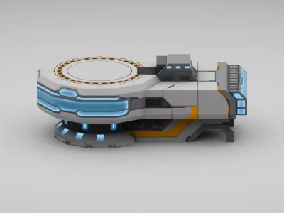 Sci-Fi Military Building - Surveillance Center Low-poly 3D model