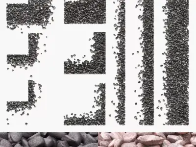 Gradient Pebbles Paths 01  3D model