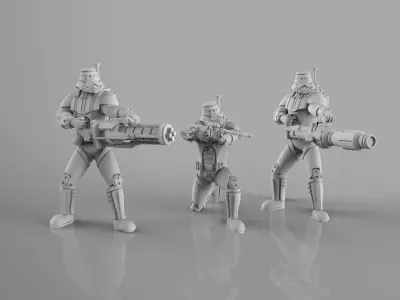 Old Dark Troopers Heavy Weapons Team 3D print model