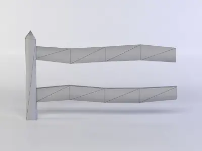 Fence segment Low-poly 3D model