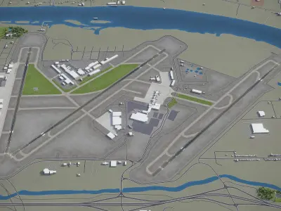 Little Rock Airport Low-poly 3D model