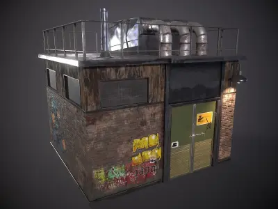 Utility Substation - City Building  Low-poly 3D model