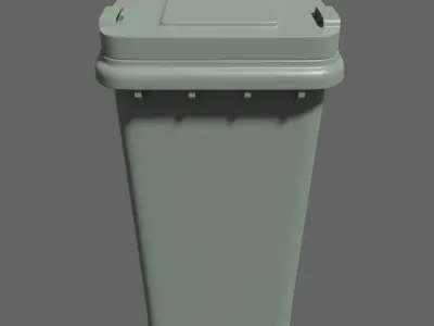 Old Plastic Trash Can 3D Model 3D model