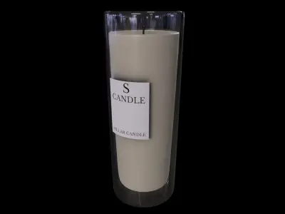 Candles and candleholders-Pillar Candle-PBR 3D model