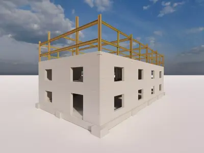 Structural engineering of Concrete frame buildings 3D model