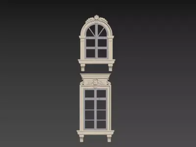 European-style window casing 3D model