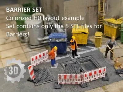  1 - 87 H0-Scale - Barriers Set - Resin printable 3D print model