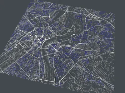 Streets and roads Drezden Germany 3D model