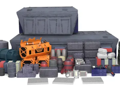 Imperial Crates and boxes Collection 1-18 scale Kenner Hasbro  3D Model Pack