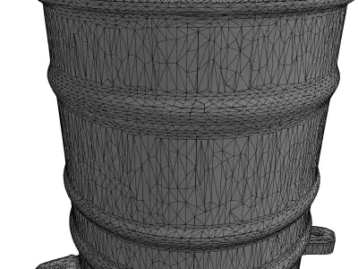 Industrial Weathered Storage Barrel Drum Low-poly 3D model