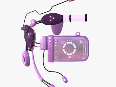 SciFi Glasses E05 Pink - Character Design Fashion Low-poly 3D model