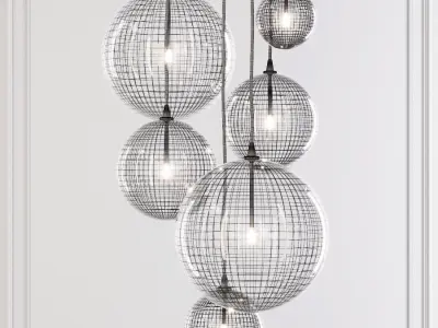 Restoration Hardware Glass Globe Mobile Pendant compilation 3D model