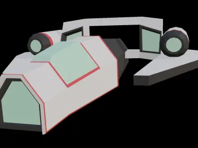 Low Poly Spaceship pack Low-poly 3D model