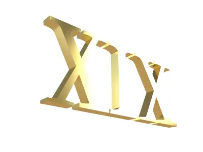 Roman Numerals 19 v1 002 Low-poly 3D model