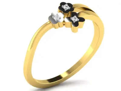 Light Weight Yellow Gold Diamond Ring DR-5900 3D print model