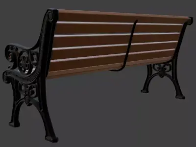 Classic Park Bench 3D Model 3D model