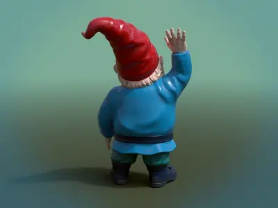 Garden Gnome PBR Low-poly 3D model