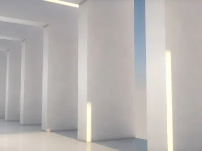 Sci Fi Tunnel Low-poly 3D model 5