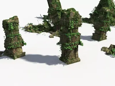Ruin Stone Column 3D model