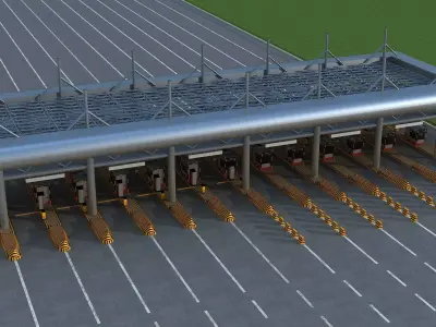 Highway toll station 3D model