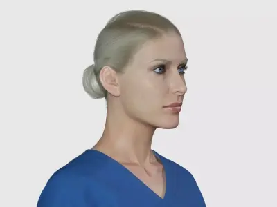 Young Caucasian Nurse - Rigged 3D model