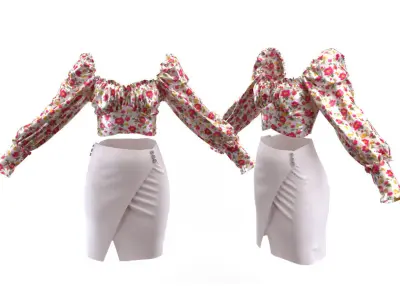 Dress and Skirt Free low-poly 3D model