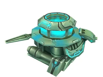 Rotating turret - laser type 01 3D model