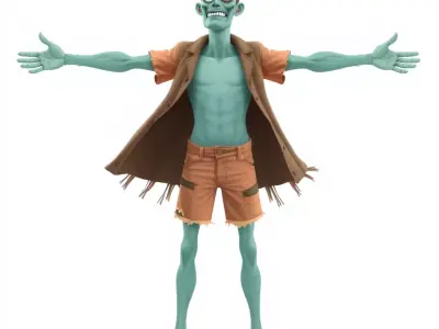 Zombie Character model pack Low-poly 3D model