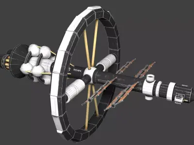 Space Station ACHIMI Low-poly 3D model