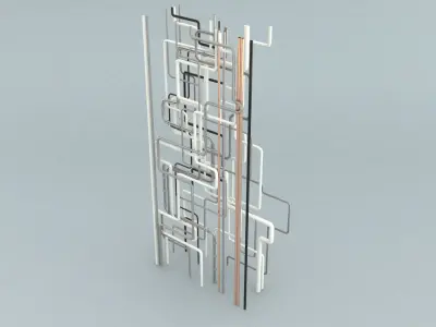 laos Pipe Set Low-poly 3D model