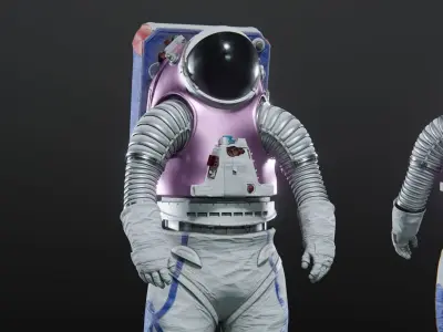 Next Gen XEMU Artemis Spacesuit Color Rigged 3D model