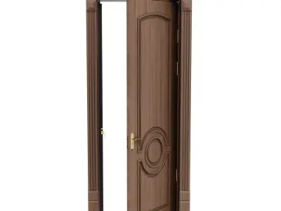 Wood door 3D model