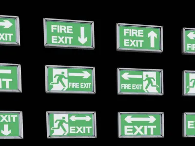 Sign Board Pack Low-poly 3D model