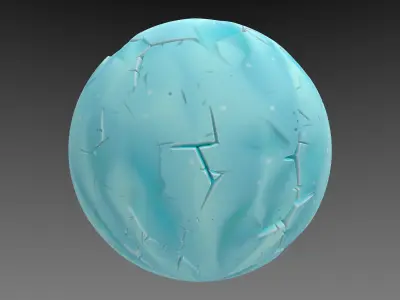 Ice and Lava - Stylised PBR Texture - Material 3D model