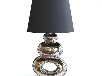 Black Table Lamp 3D model 2