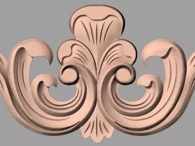 Furniture decorative flower 3D STL model for CNC carving E060 3D model