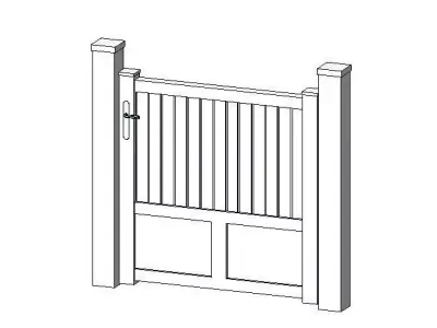 Portail PVC simple - 02 Free 3D model