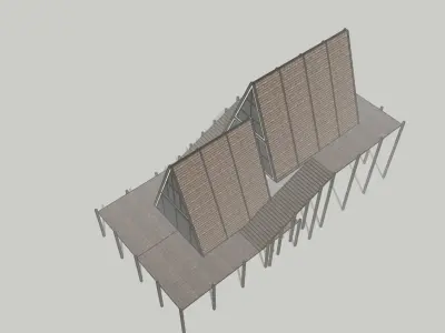 Cabin house v3 Low-poly 3D model