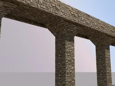 Low Poly Medieval Bridge Low-poly 3D model