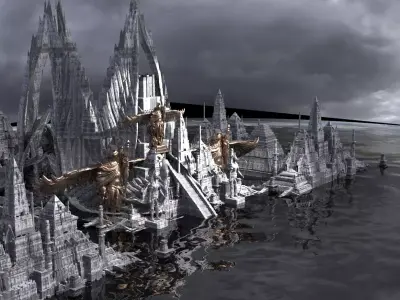 Golden Pyramid City of Ascension Kit bash 3D model