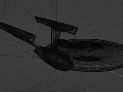 Refit Constitution Class USS Enterprise Low-poly 3D model