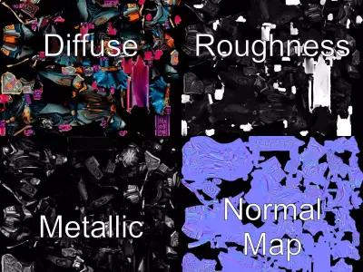 Cybernetic Warrior Armor model pack Low-poly 3D model