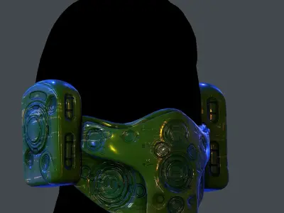 Gas mask helmet scifi Low-poly character art game space Low-poly 3D model 5