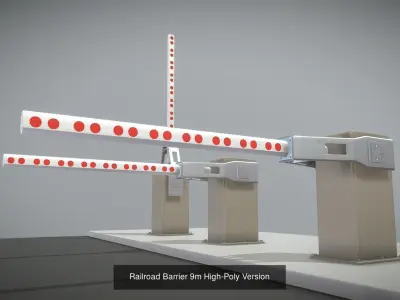 All Animated Railroad Barrier - High-Poly 3D Model Pack