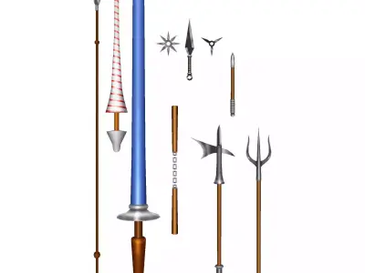 DnD Monk Weapons Buldle 3D Model Pack