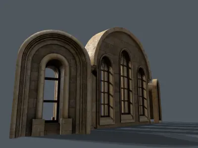 Medieval Window Set Low-poly 3D model