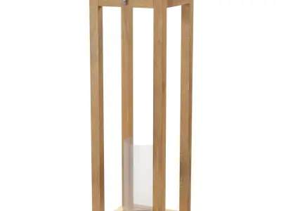 Open Wood Hurricane Lantern PBR 3D model