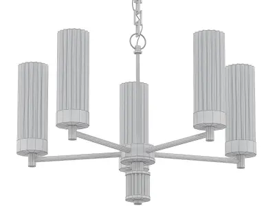 Jeanette five light chandelier with clear glass shades 3D model